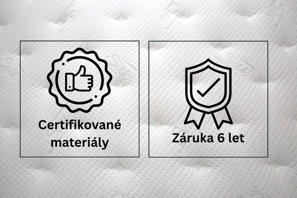 Vysoká matrace Azonelo Cloud a její výhody: certifikované materiály, výroba na Slovensku a 6letá záruka.