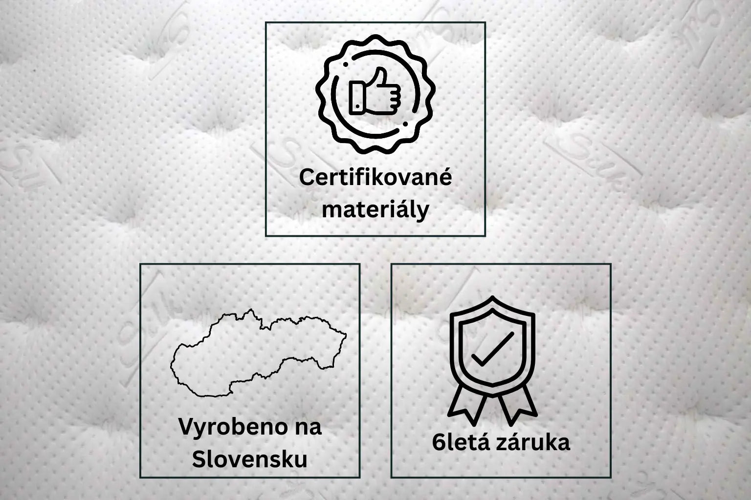 Vysoká matrace Azonelo Cloud a její výhody: certifikované materiály, výroba na Slovensku a 6letá záruka.